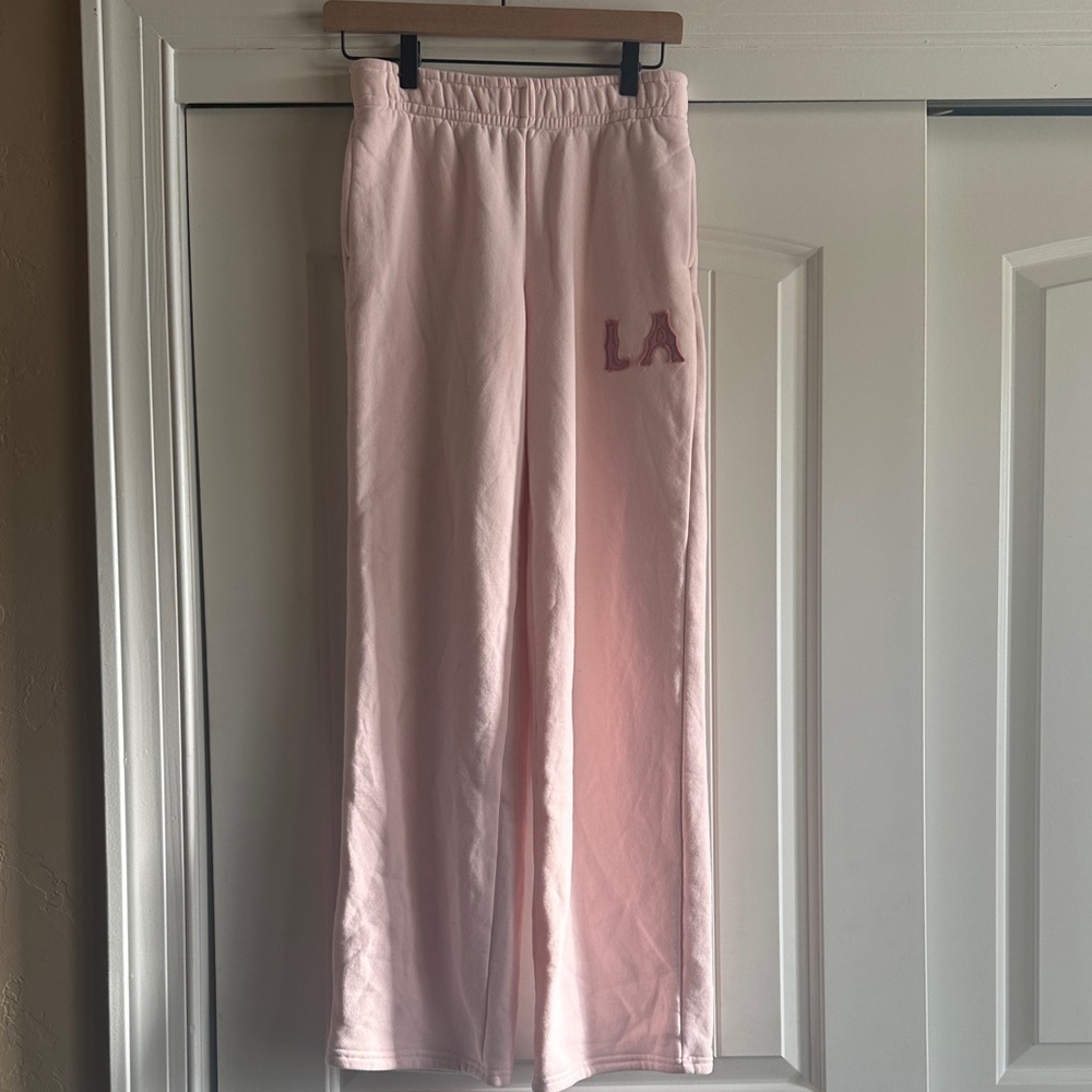 PacSun Light Pink Straight Leg Sweatpants with LA Logo